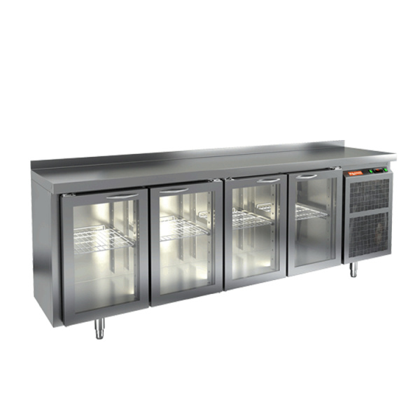 Холодильный стол HICOLD BNG 1111 BR2 HT, бок, 4 двери (+2...+10°С)